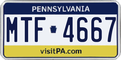 PA license plate MTF4667