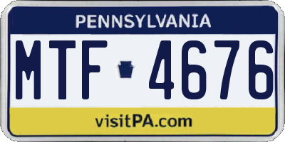 PA license plate MTF4676