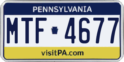 PA license plate MTF4677