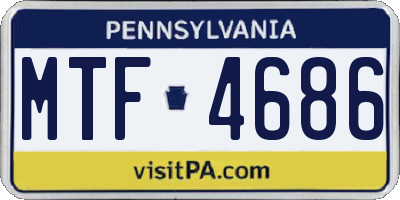 PA license plate MTF4686