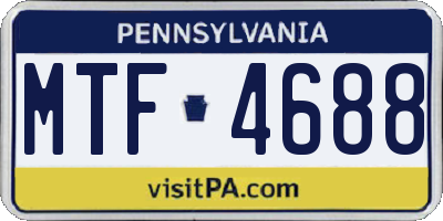 PA license plate MTF4688