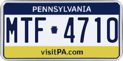 PA license plate MTF4710