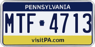 PA license plate MTF4713