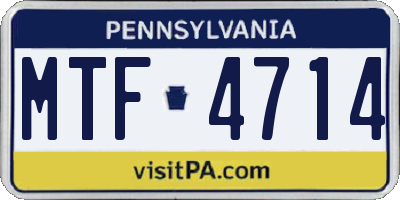 PA license plate MTF4714