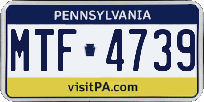 PA license plate MTF4739
