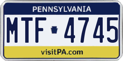 PA license plate MTF4745