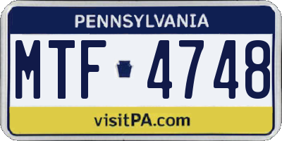 PA license plate MTF4748