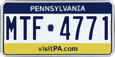 PA license plate MTF4771