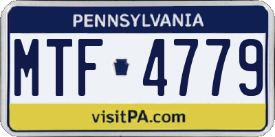PA license plate MTF4779