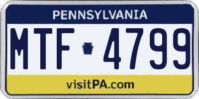 PA license plate MTF4799