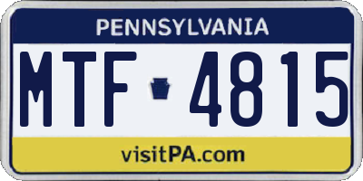 PA license plate MTF4815