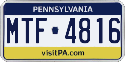 PA license plate MTF4816