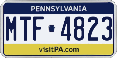 PA license plate MTF4823