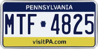 PA license plate MTF4825