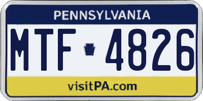 PA license plate MTF4826