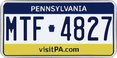 PA license plate MTF4827