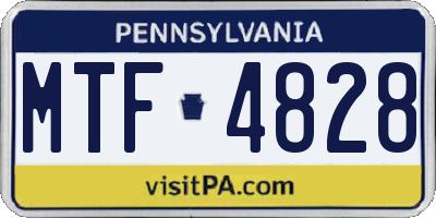 PA license plate MTF4828