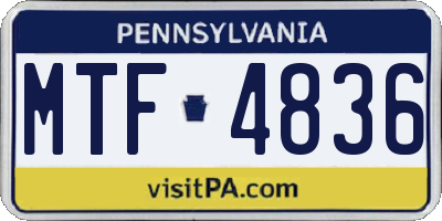 PA license plate MTF4836