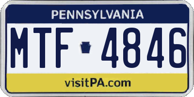 PA license plate MTF4846