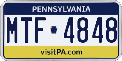 PA license plate MTF4848