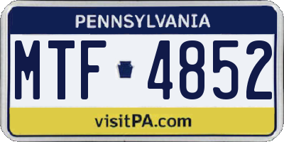 PA license plate MTF4852