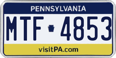 PA license plate MTF4853