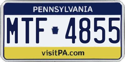 PA license plate MTF4855