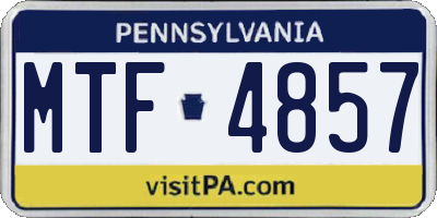 PA license plate MTF4857