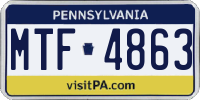 PA license plate MTF4863