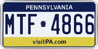 PA license plate MTF4866