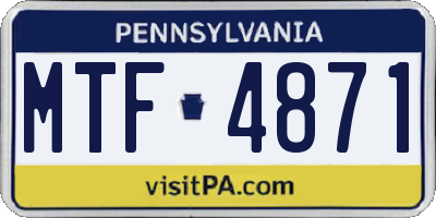 PA license plate MTF4871
