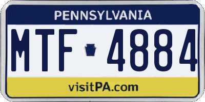 PA license plate MTF4884
