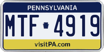 PA license plate MTF4919
