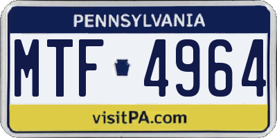 PA license plate MTF4964