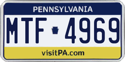 PA license plate MTF4969