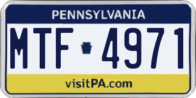 PA license plate MTF4971
