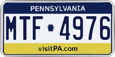 PA license plate MTF4976