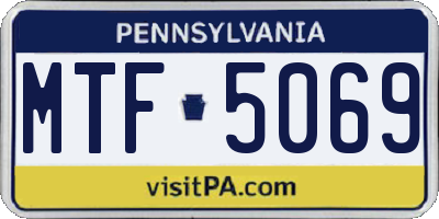 PA license plate MTF5069