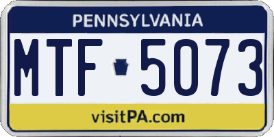 PA license plate MTF5073