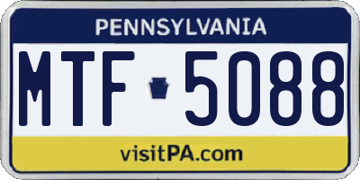 PA license plate MTF5088
