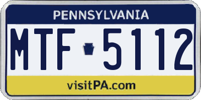 PA license plate MTF5112