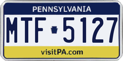 PA license plate MTF5127