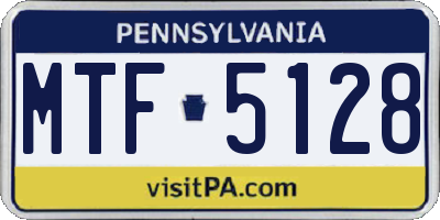 PA license plate MTF5128