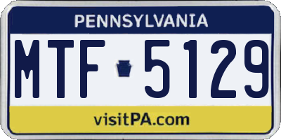 PA license plate MTF5129