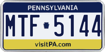 PA license plate MTF5144