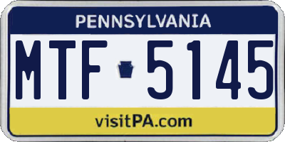 PA license plate MTF5145