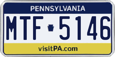PA license plate MTF5146