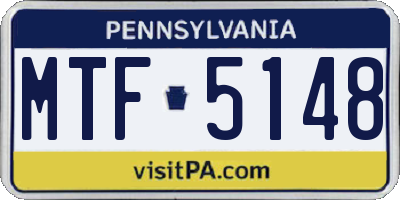 PA license plate MTF5148