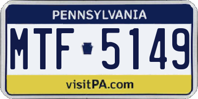 PA license plate MTF5149