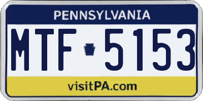 PA license plate MTF5153